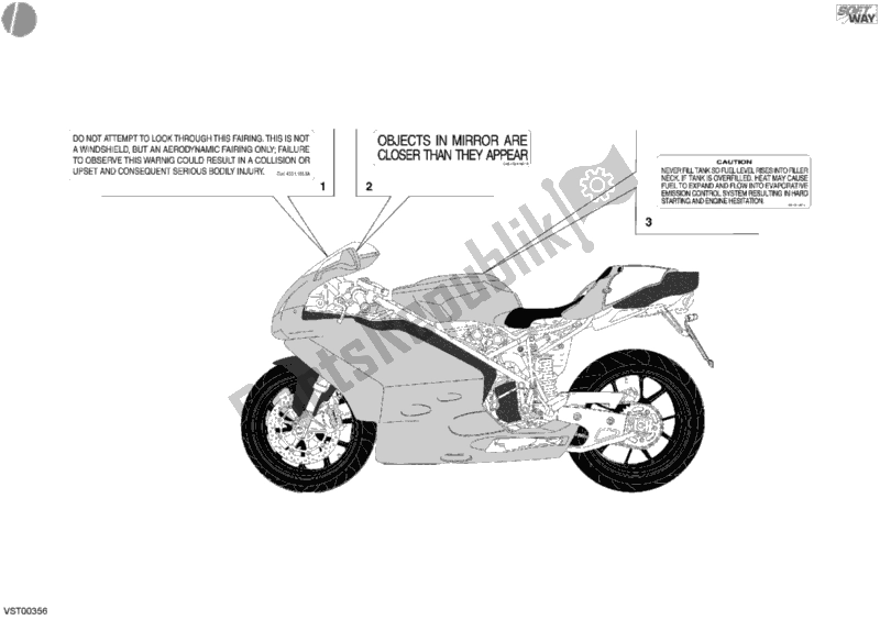 Wszystkie części do Etykiety Ostrzegawcze Usa Ducati Superbike 998 Final Edition 2004